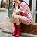 Super Power Braless Short-Sleeve Peach Skin Cotton Shorts Set – Soft & Stylish for Lounge or Daywear-image2