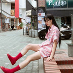 Super Power Braless Short-Sleeve Peach Skin Cotton Shorts Set – Soft & Stylish for Lounge or Daywear-image2